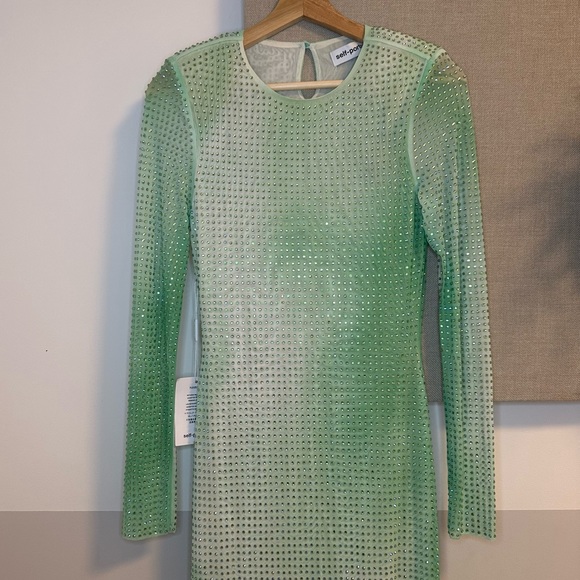 Self-Portrait Crystal-embellished mesh midi dress - Picture 6 of 13